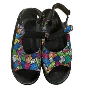Wolky 3204 Jewel Wedge European Walking Sandal Picasso Multi Women's size 43